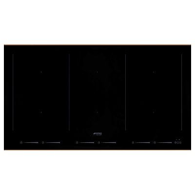 Smeg SIM693WLDR Dolce Stil Novo Induction Hob, Black/Copper